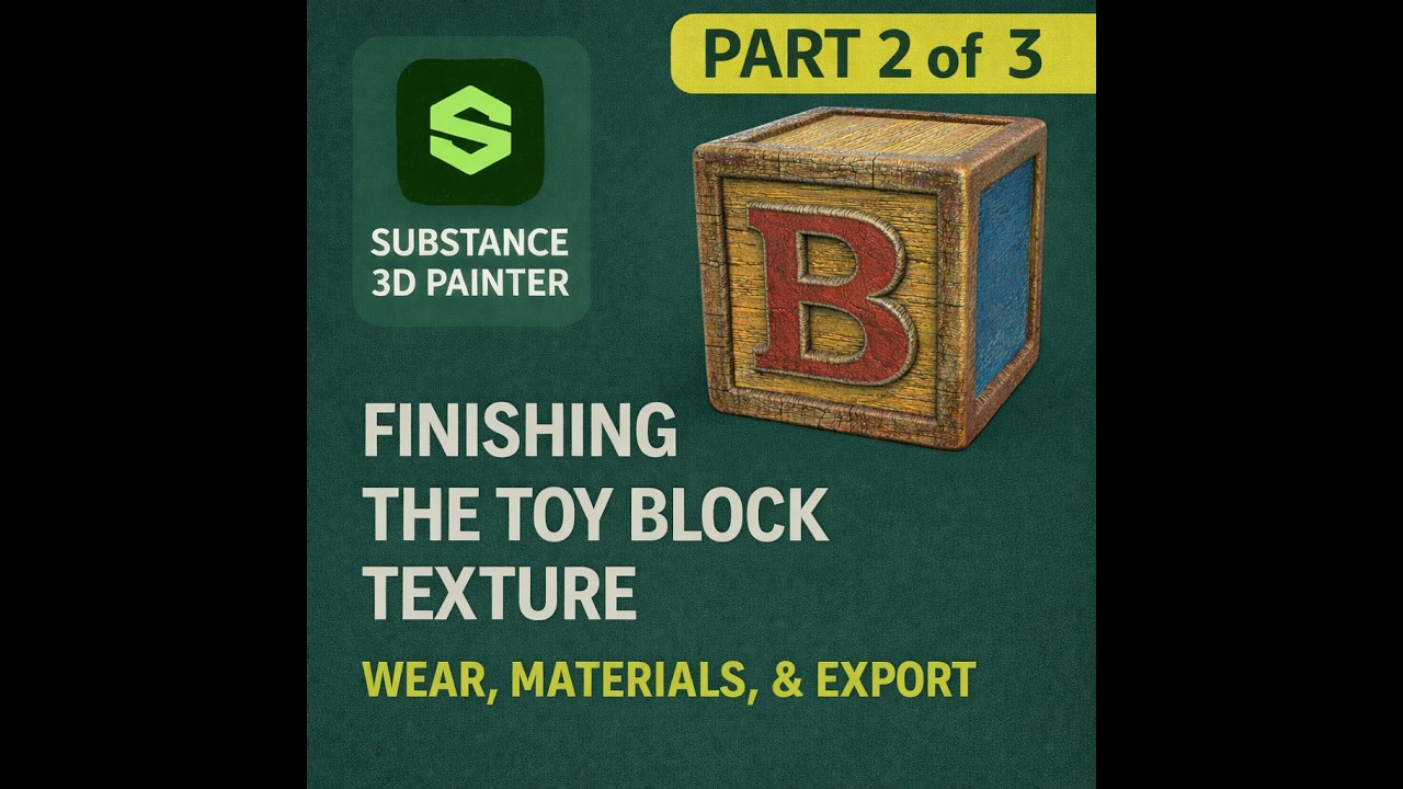 Substance 3D Painter Toy Block Tutorial Part 2 | Materials, Masks & Edge Wear
