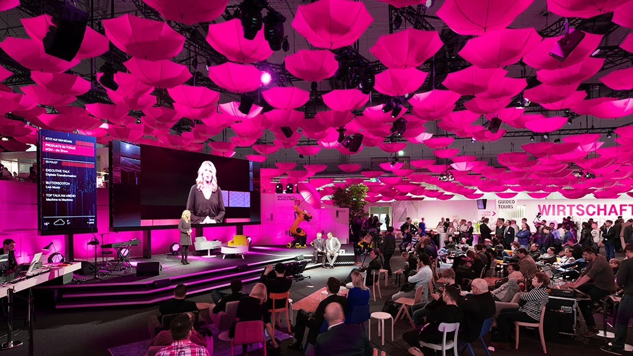 KINETIC LIGHTS - moving umbrellas for TELEKOM at CeBit