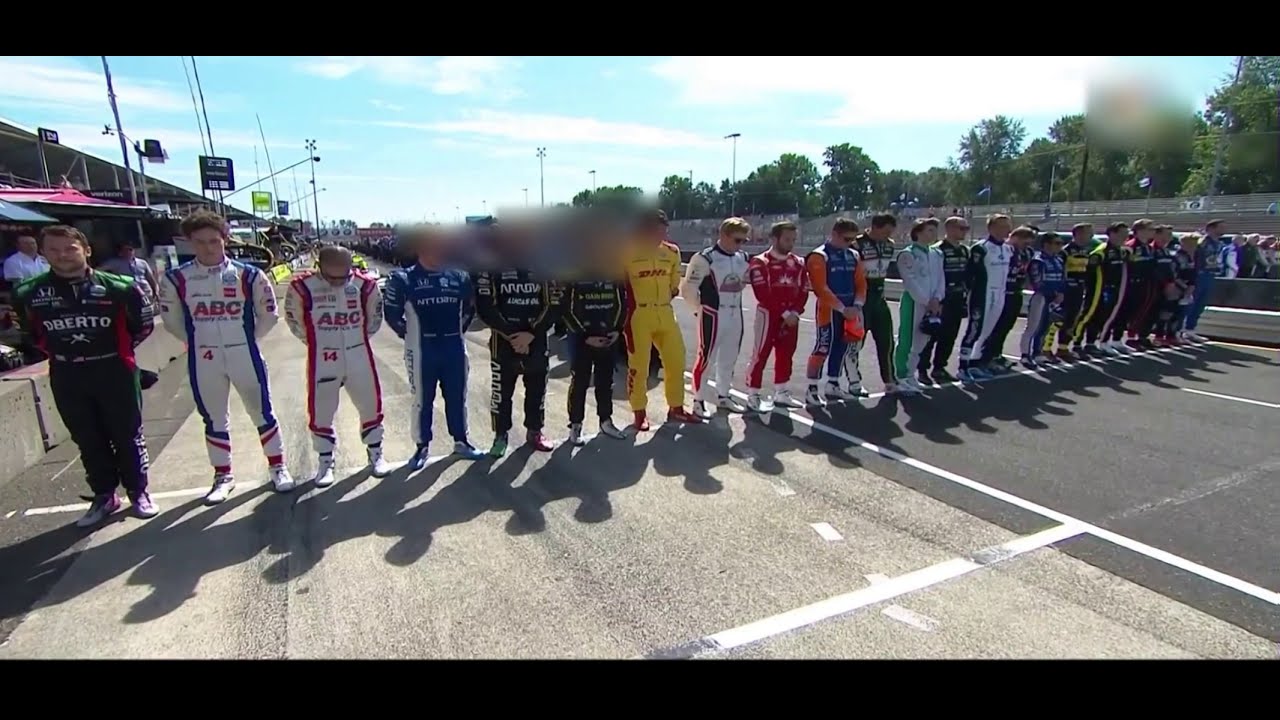 Indycar Moment of silence and respects for Anthoine Hubert