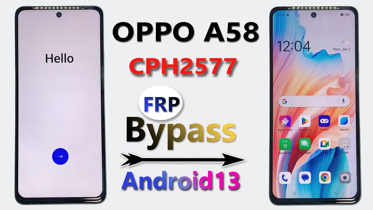 OPPO A58 GOOGLE ACCOUNT BYPASS ANDROID 13✅ OPPO CPH2577 FRP UNLOCK WITHOUT PC✅ OPPO A58 FRP BYPASS✅