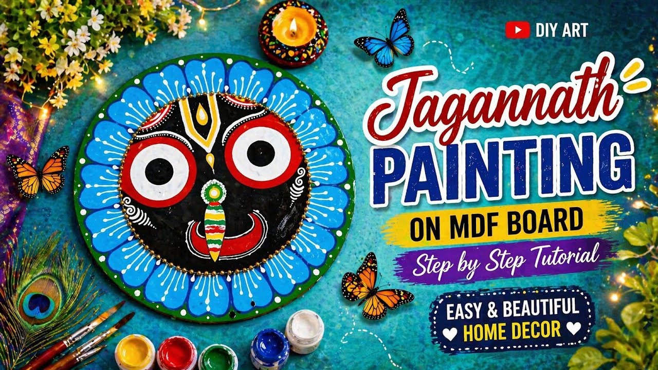 Jagannath painting on Wood Board | Easy Painting | Jagannath painting @RupaShree_07 