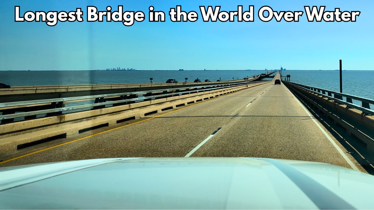 WORLDS LONGEST bridge over water | Lake Pontchartrain Causeway Bridge in Louisiana in 2025