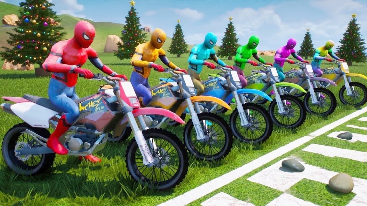 GTA V NEW EPIC STUNT RACE WITH MOTORCYCLES - CHRISTMAS EVE CHALLENGE