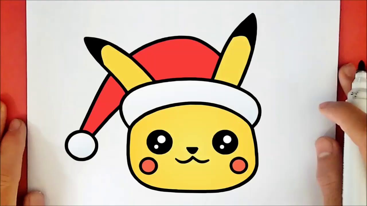 HOW TO DRAW CUTE CHRISTMAS PIKACHU