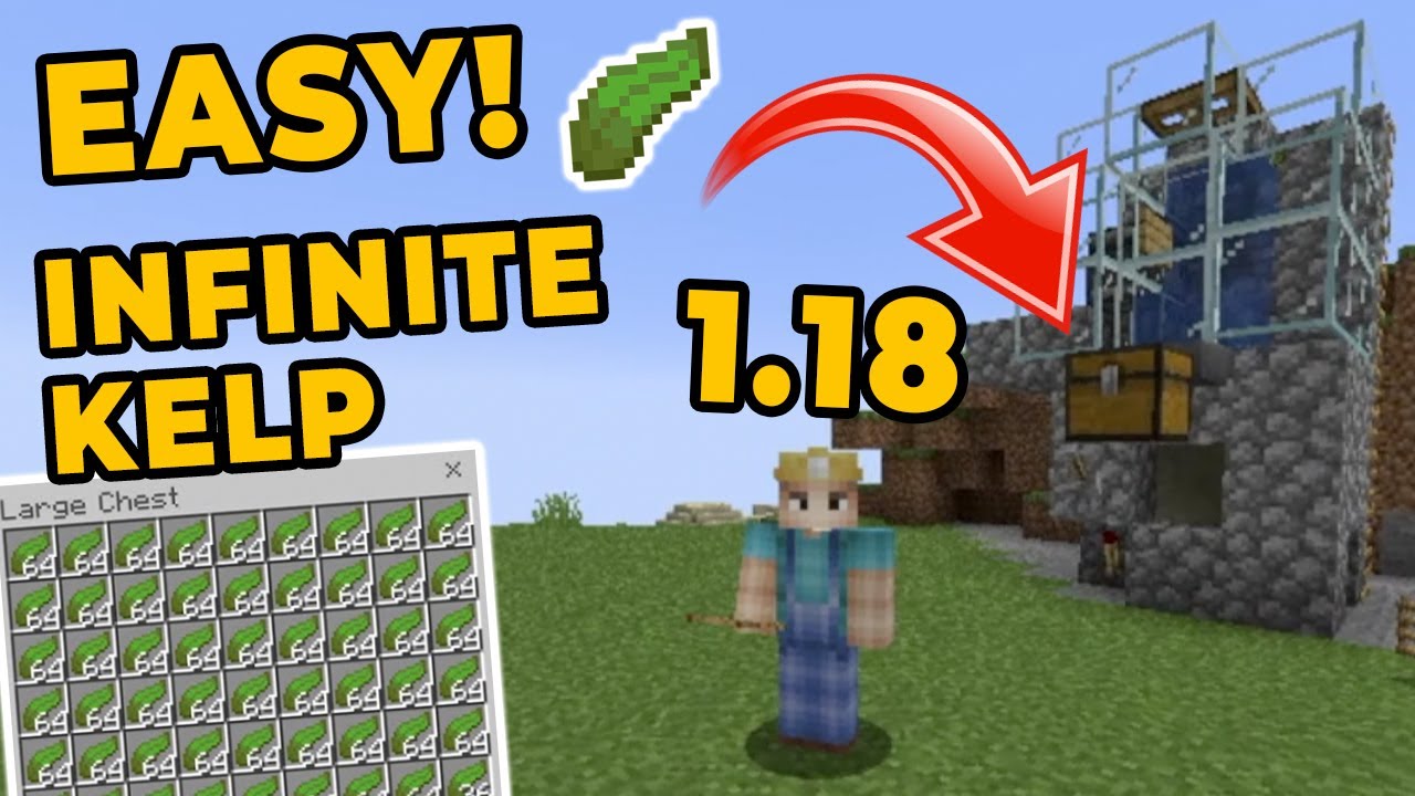 Easy automatic kelp farm JAVA - Minecraft 1.18