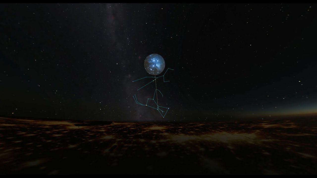 Cosmic Trip to Pleione in the Pleiades - FLAT Version