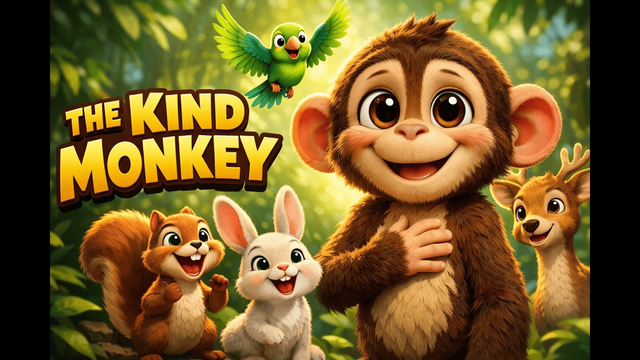 The Kind Monkey | Moral Story for Kids in English | @TOTsBloom