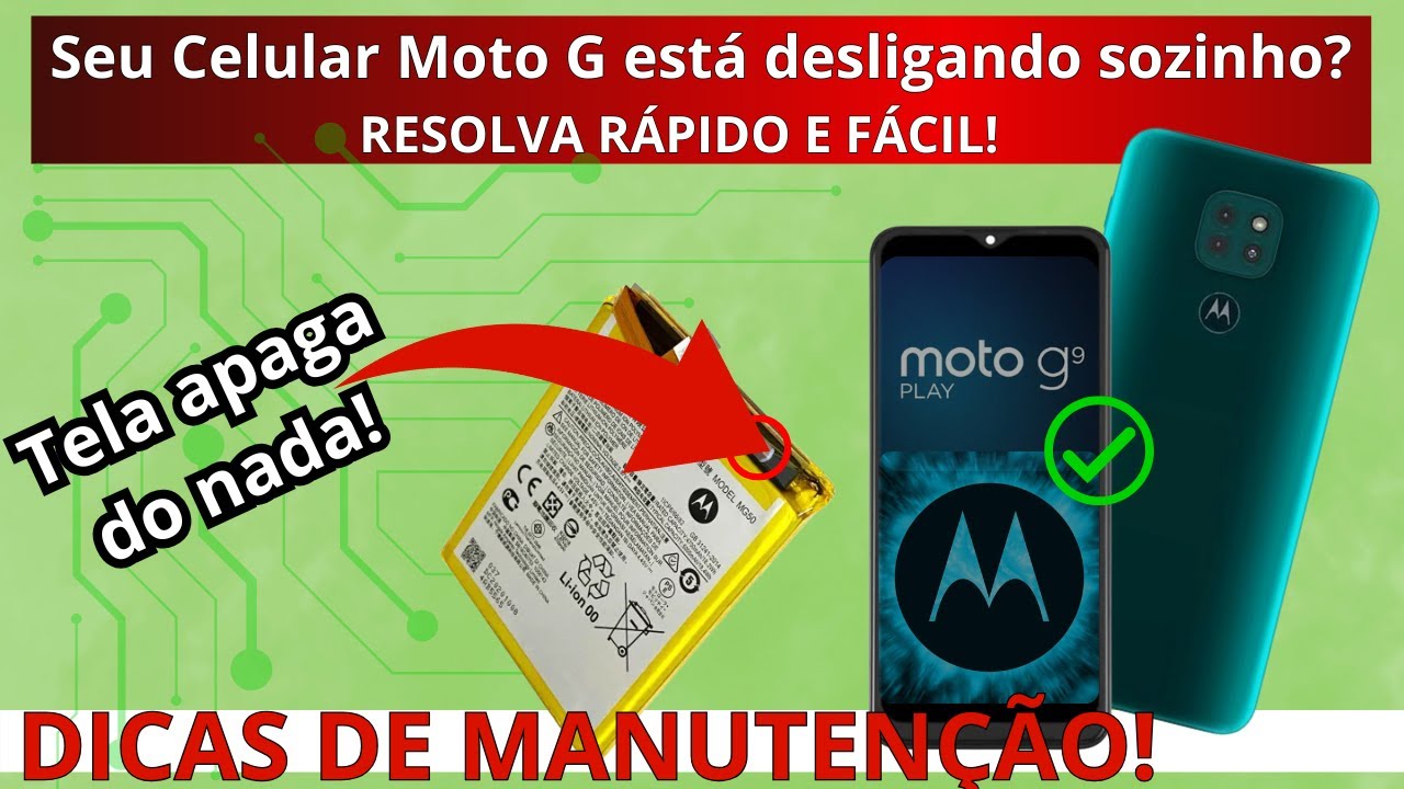 Celular Moto G9 play fica desligando, como consertar! (celular resetando)