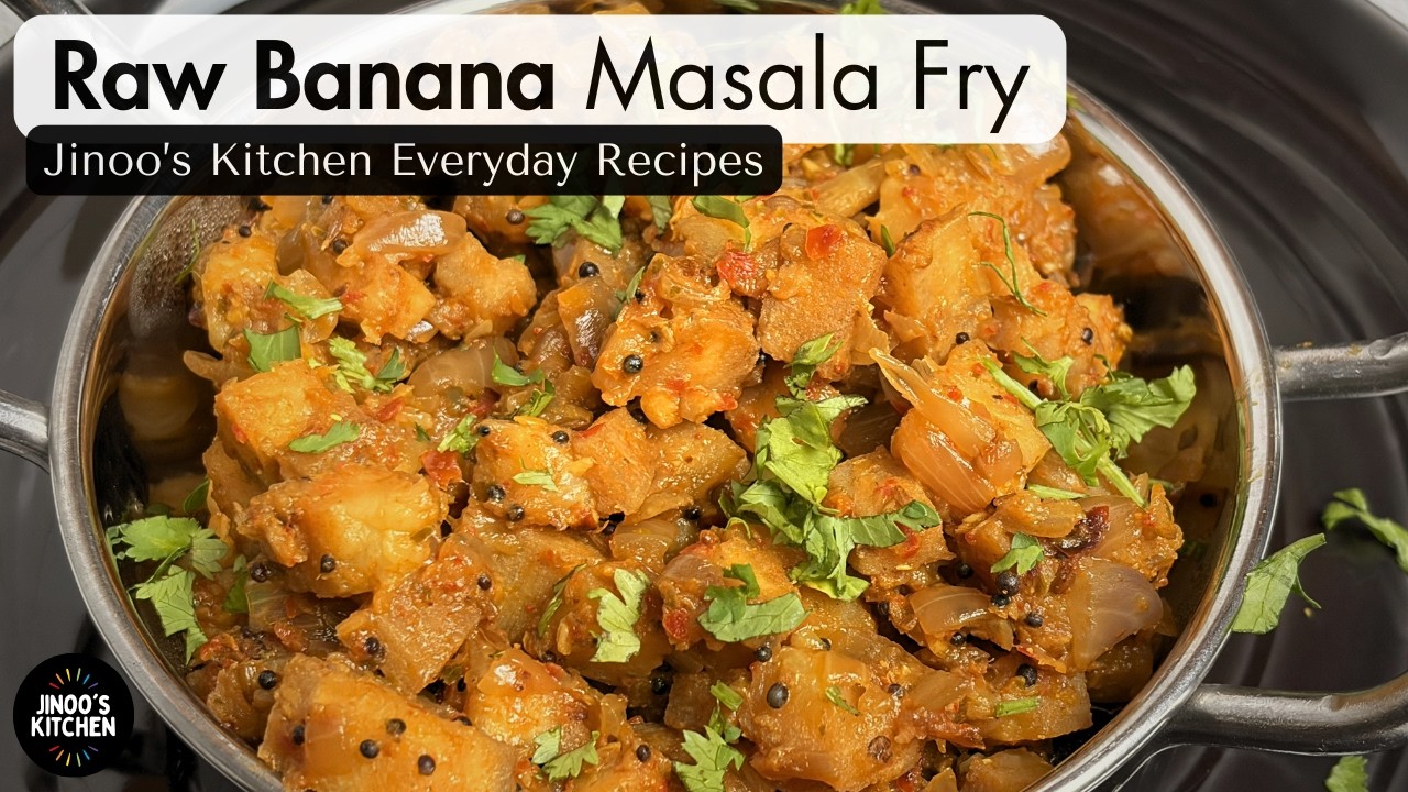 Raw Banana Masala Fry Recipe | Vazhakkai Fry - Jinoos Kitchen Everyday Recipes