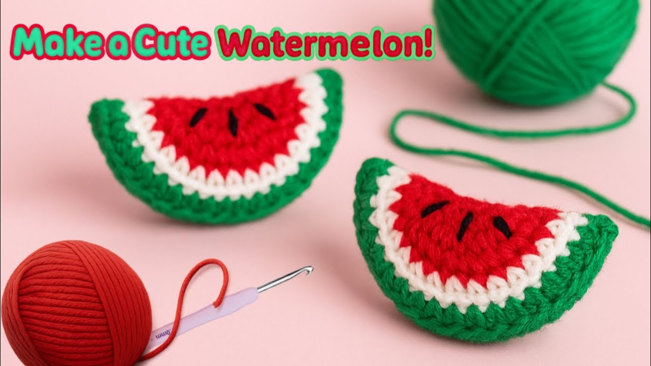 Crochet This Adorable Watermelon Slice! 🍉 | Perfect Summer Accessory DIY