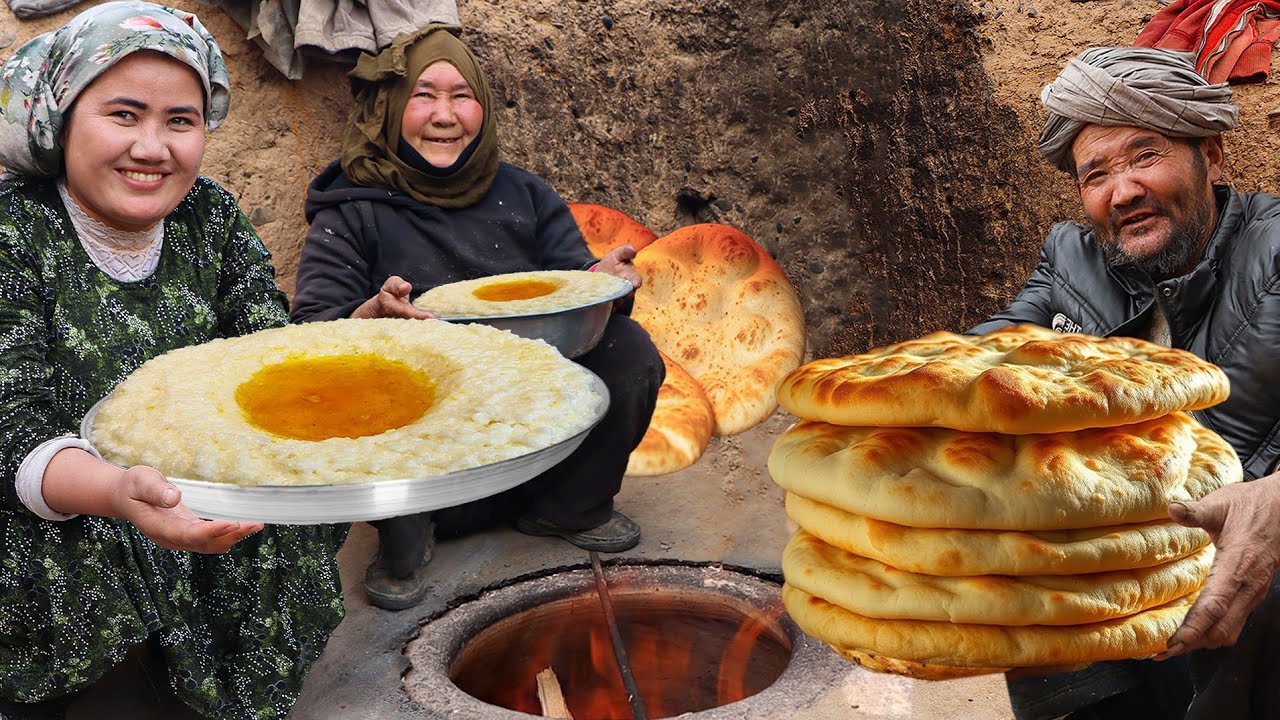 Baking Traditional Afghan Oil Breads and Shirbringe | Village Life in Afghanistan