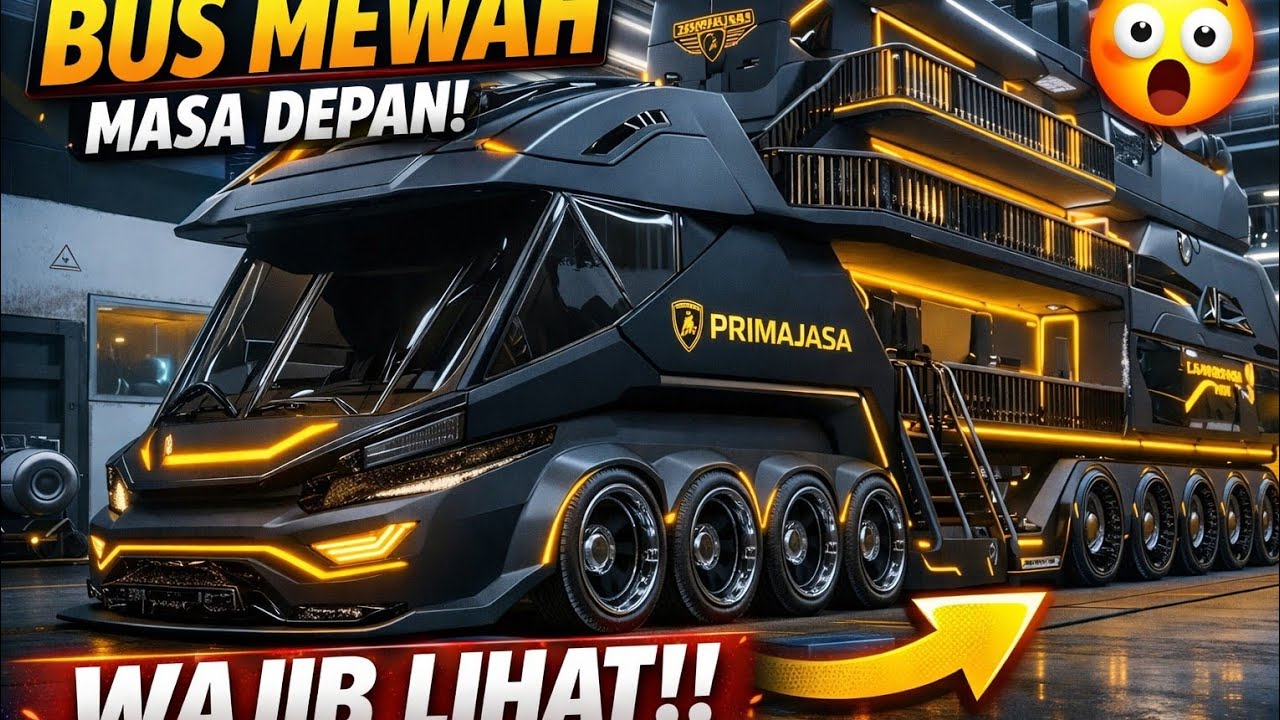 Primajasa Newest Futuristic Model 😱 Bus Mewah Masa Depan dengan Desain Gila!