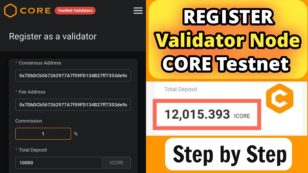 How to Register a Validator Node on the CORE Testnet - CORE Mining Updates