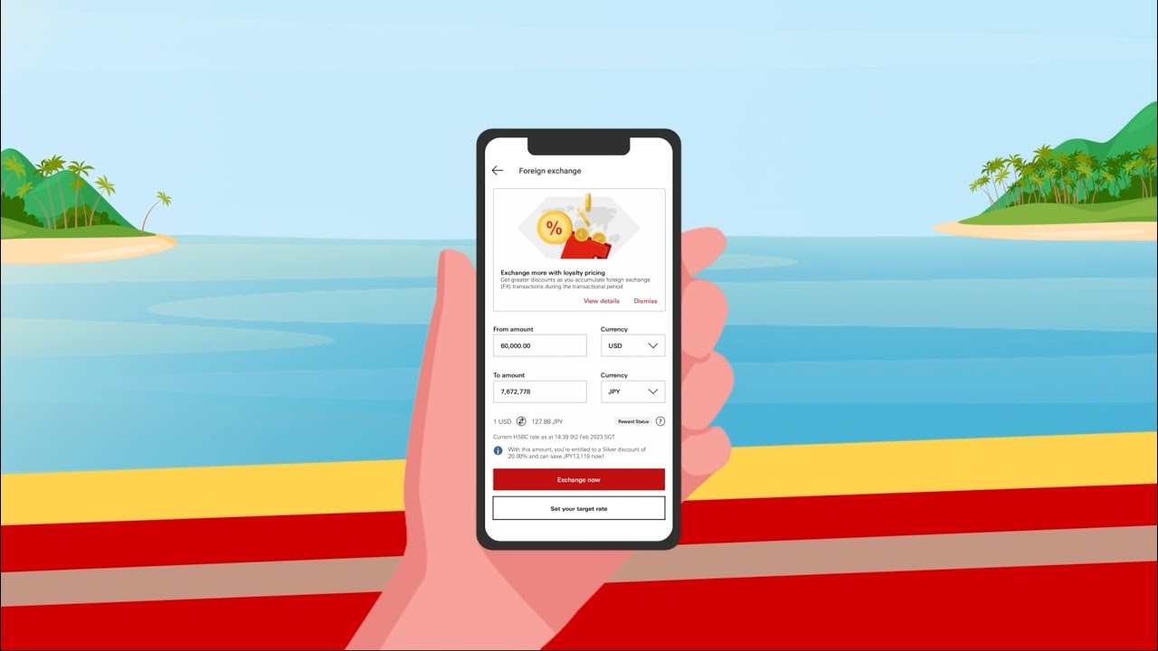 Start a seamless Foreign Exchange journey with HSBC Singapore app