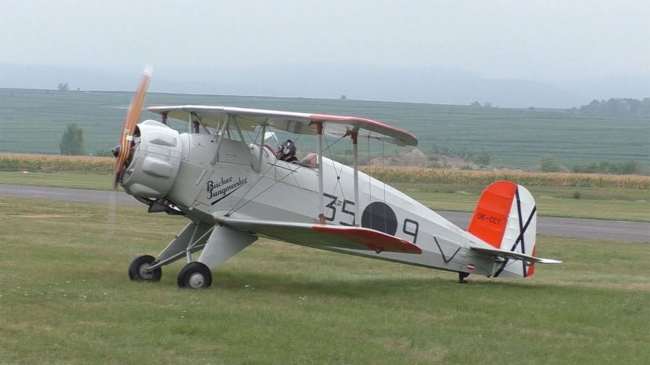 AUSTRIAN AIRFEST | B&uuml;cker B&uuml;-133C Jungmeister OE-CCT bouncy landing