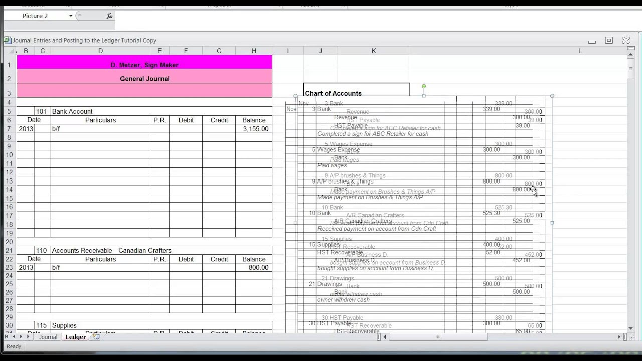 Journal Entries and Posting to the Ledger