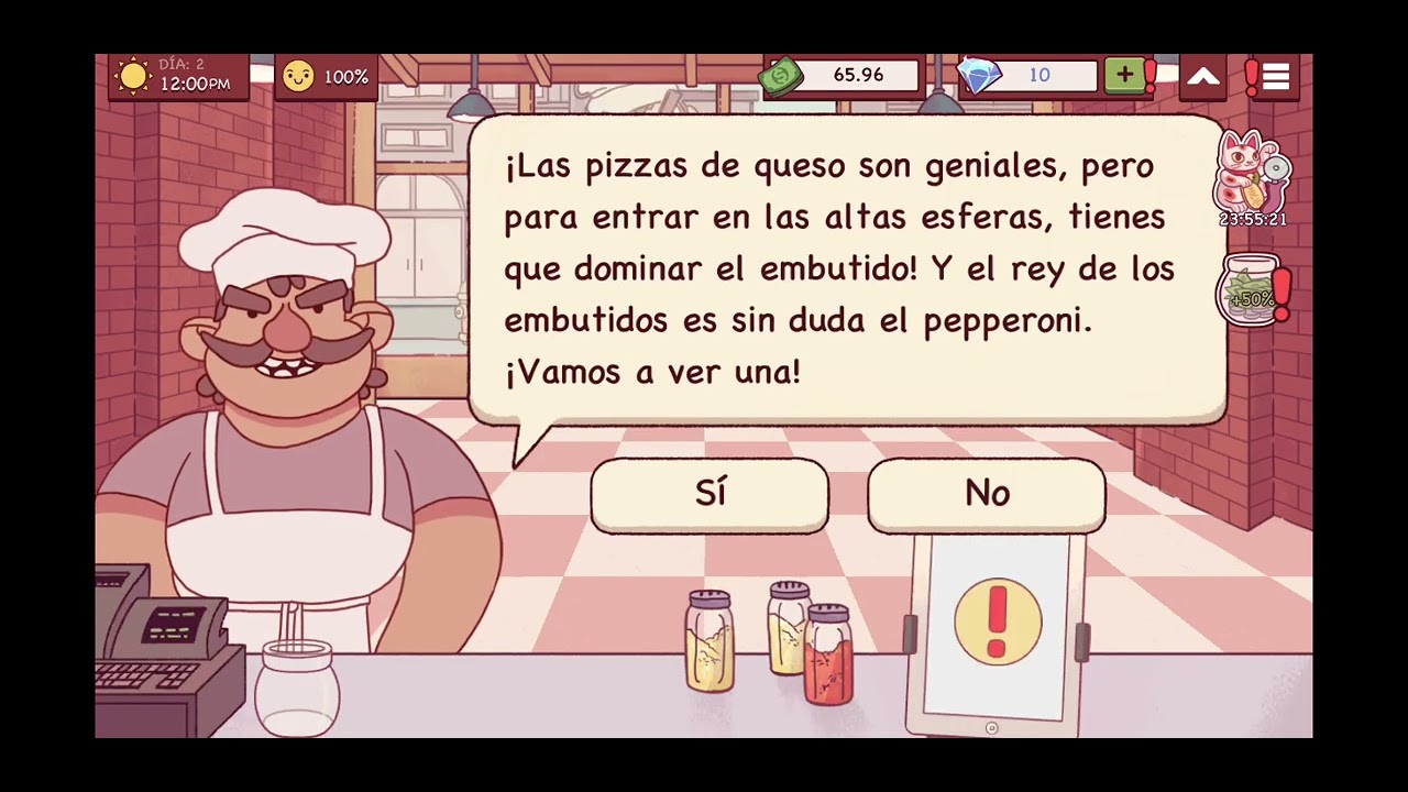 El juego se llama buena pizza gran pizza