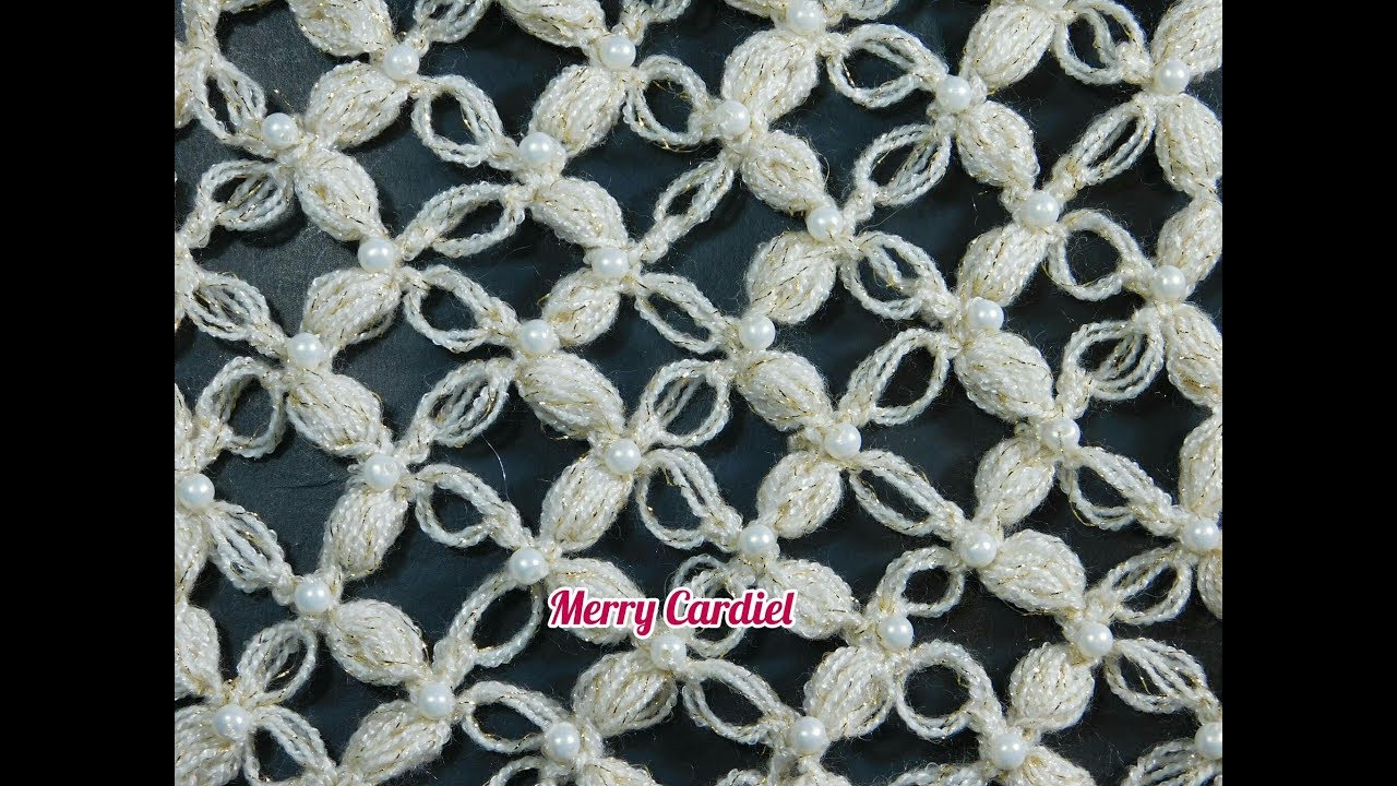 COMO TEJER PUNTO PARA CHAL EN PUNTO PUFF Y SALOMÓN CON PERLITAS