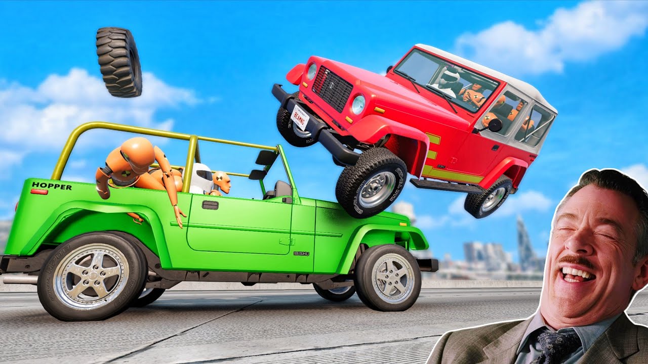Смешные моменты с джипом 🤣 - [BeamNG.Drive]