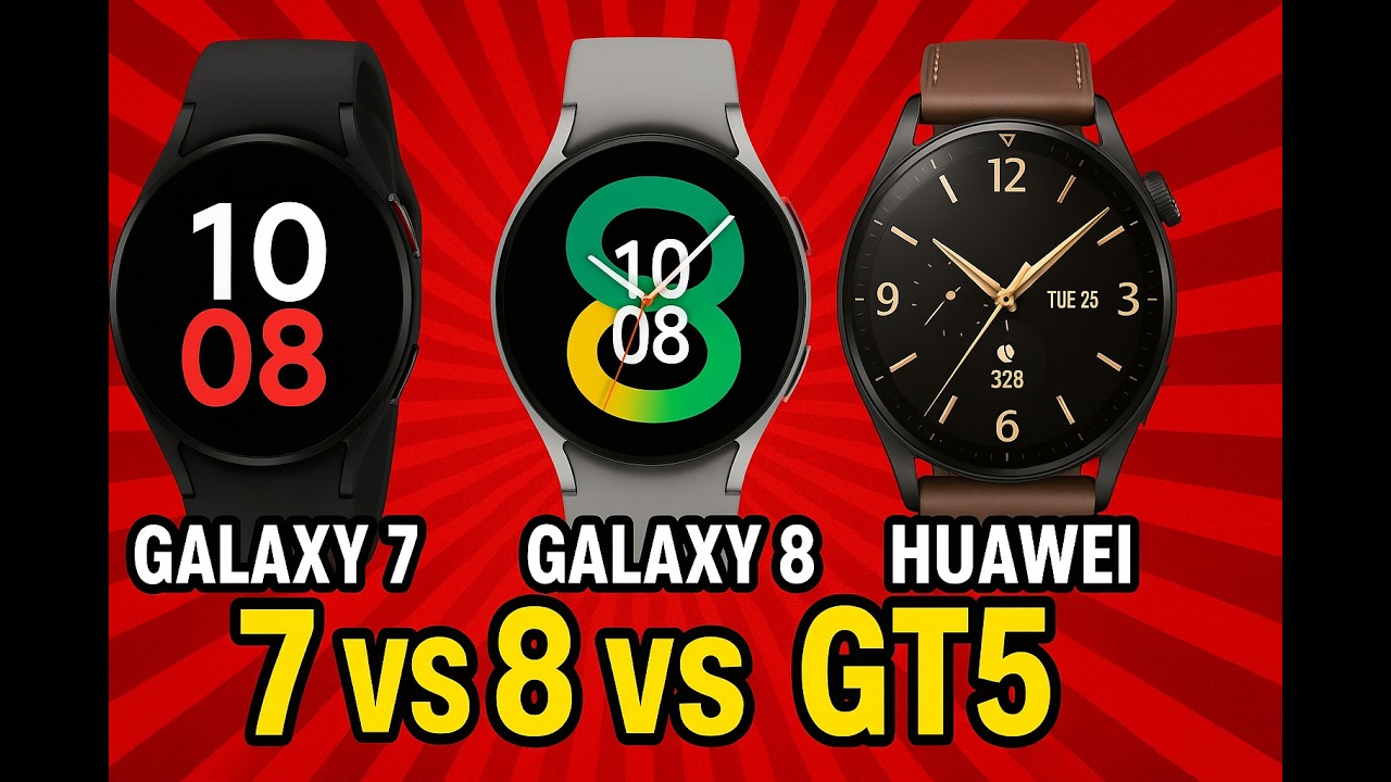 🎯Smartwatch em 2025? Galaxy Watch 8 vs Watch 7 vs Huawei GT 5