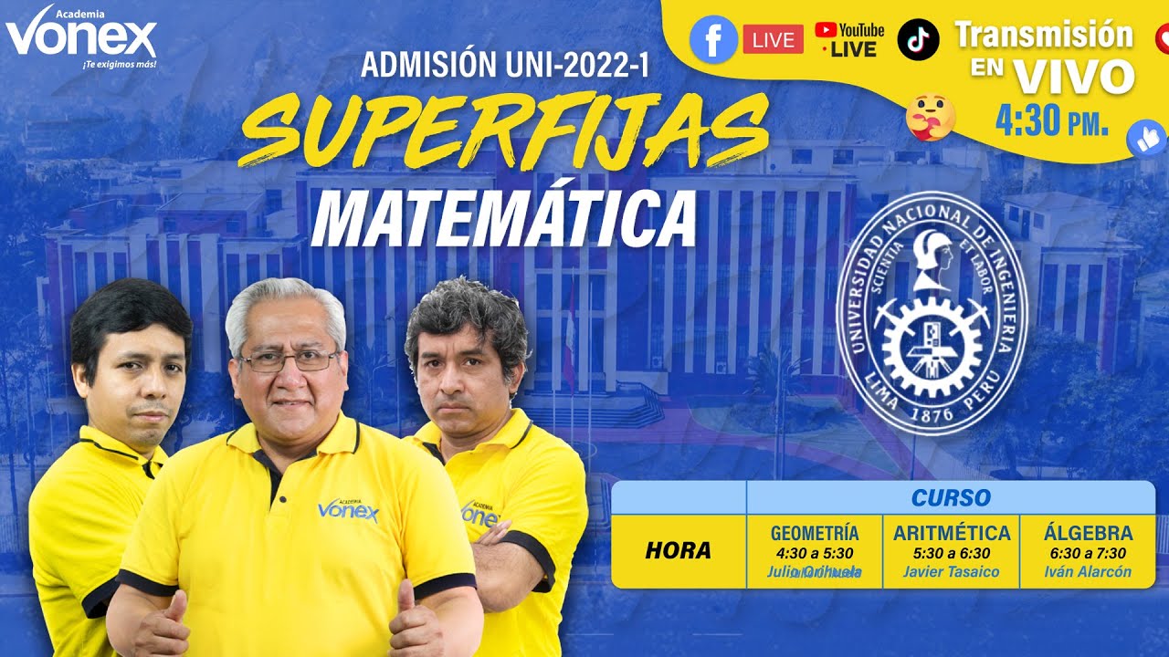 SUPERFIJAS MATEMÁTICA PARA UNI 2022-1