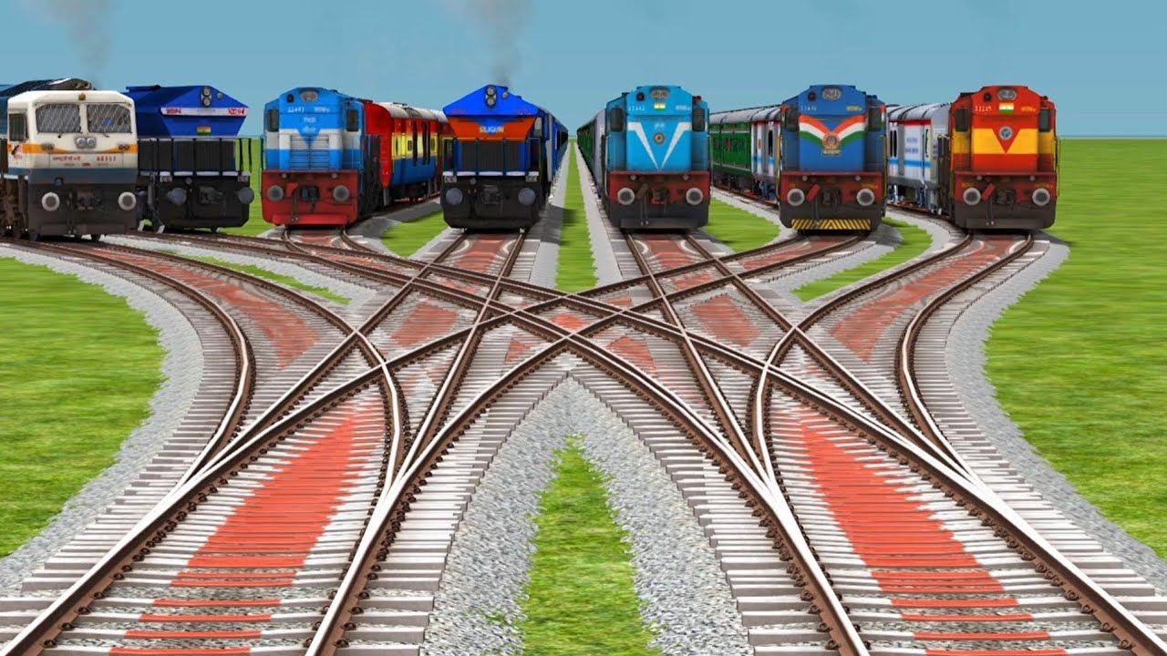 7 Indian Train Crossing 3d Gameplay Railgadi || Train Videos Express Trains Railroad Crossings 