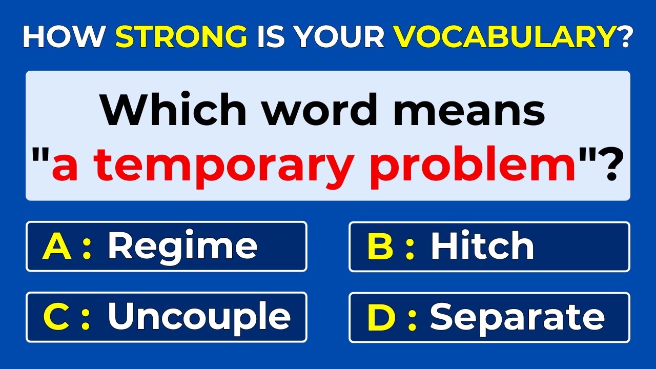 How Strong Is Your Vocabulary? Can You Score 30/30? English Word Definitions | #Challenge 18