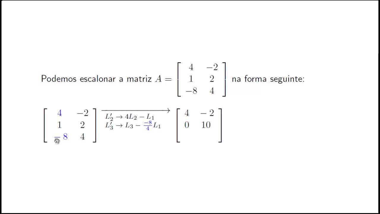 Álgebra linear - caraterística de uma matriz 3