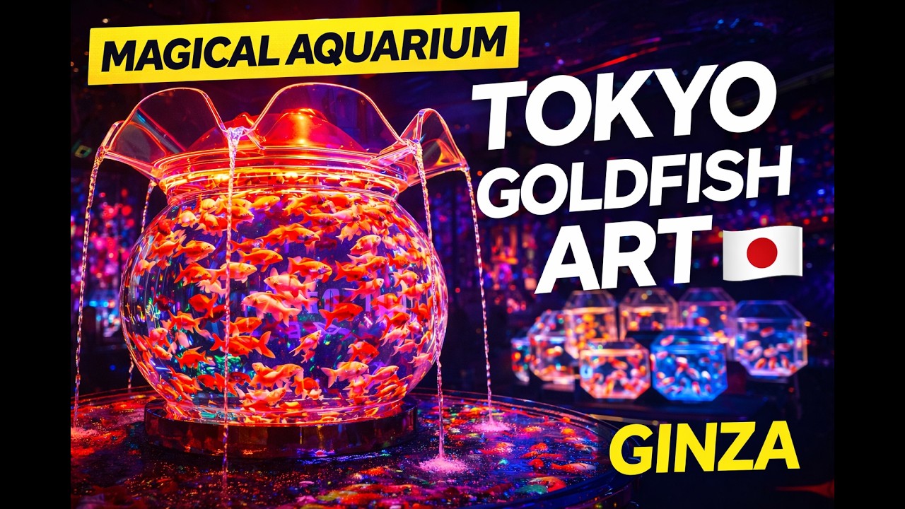 Goldfish Art Aquarium Tokyo Ginza 🐠 Magical Japanese Goldfish Exhibition 4K #japan