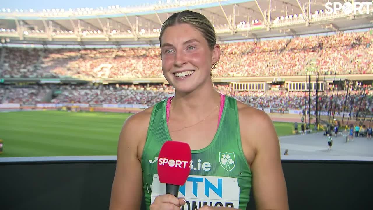 Kate O'Connor reacts to finishing 13th in the Heptathlon!