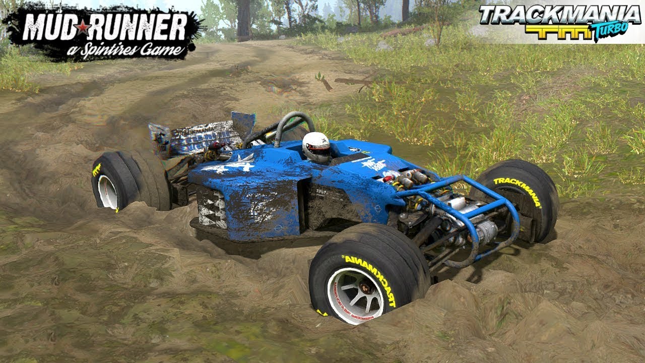 Spintires: MudRunner - RACING CAR (Trackmania Turbo) Driving On Mud And Off-road