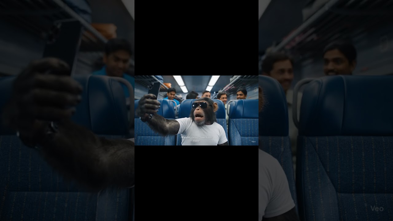 Train Vlog🎙️ #monkey #Monkeymedia #ai #funny #journey #monkeyvideo #train #travel #vlog #shorts