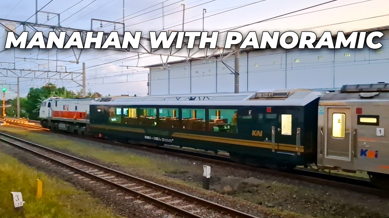 Hunting KA Manahan membawa Kereta Panoramic di Stasiun Klaten