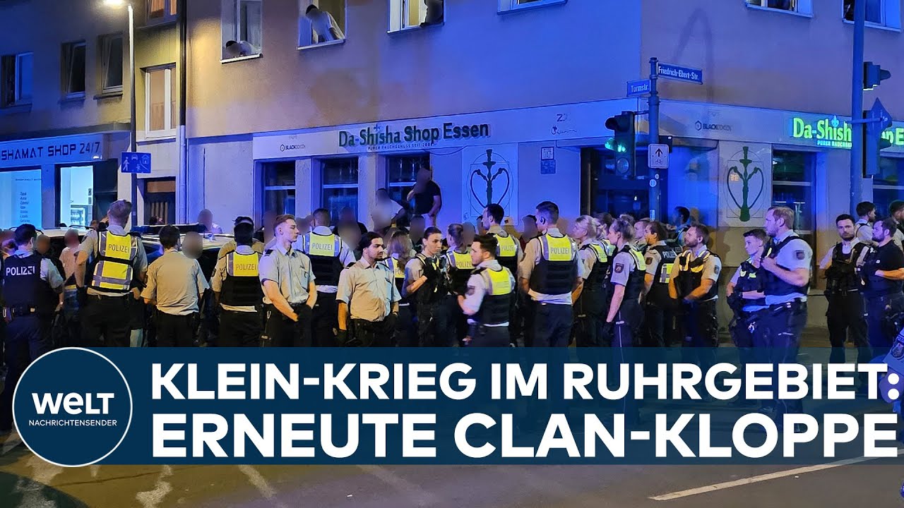 CLAN-KRIEG IM RUHRGEBIET: Erneut Massenschlägerei in Essener Innenstadt - Zwei Polizisten verletzt