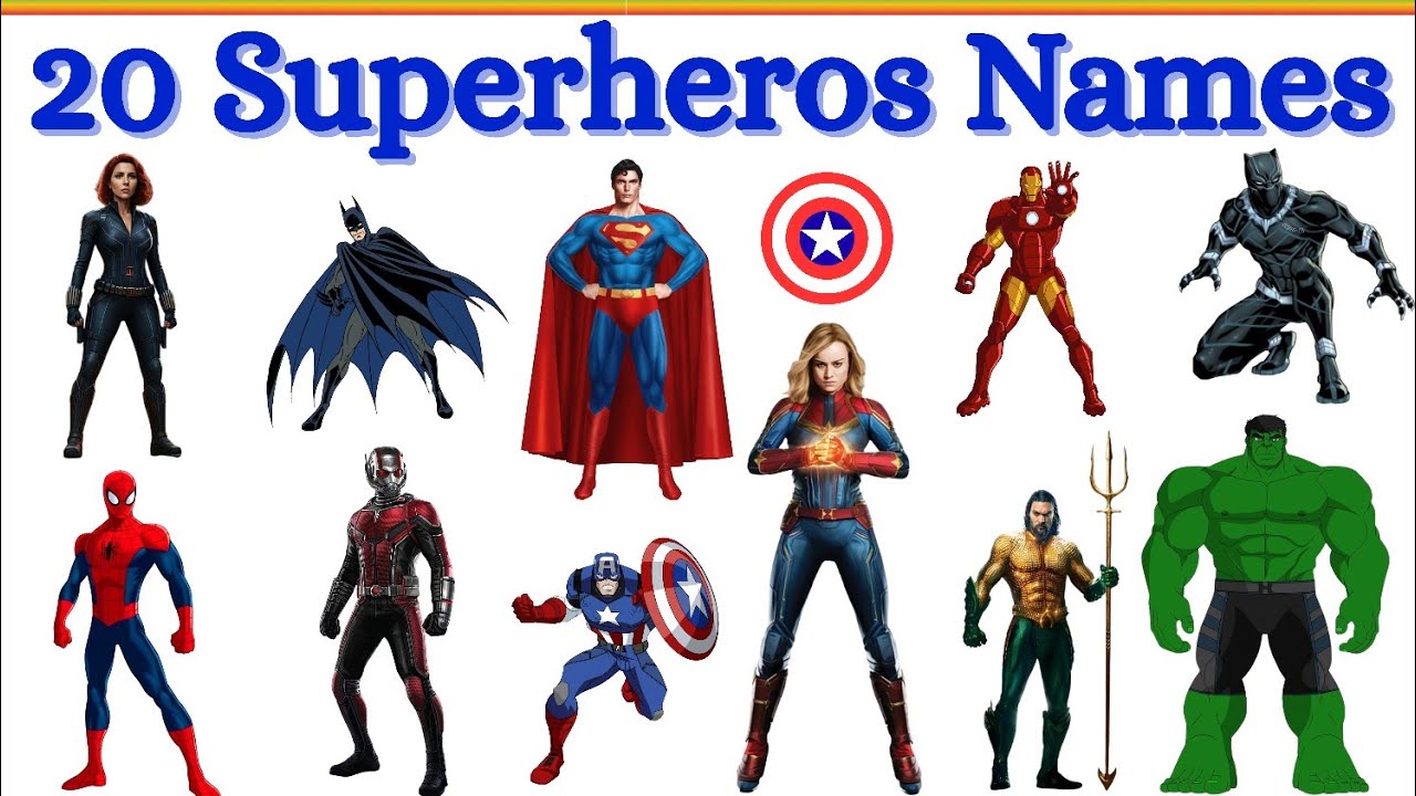 20 Superheros Names| Superheros for kids| सुपरहिरो के नाम| 20 Superheros| #superheroes #superheros 