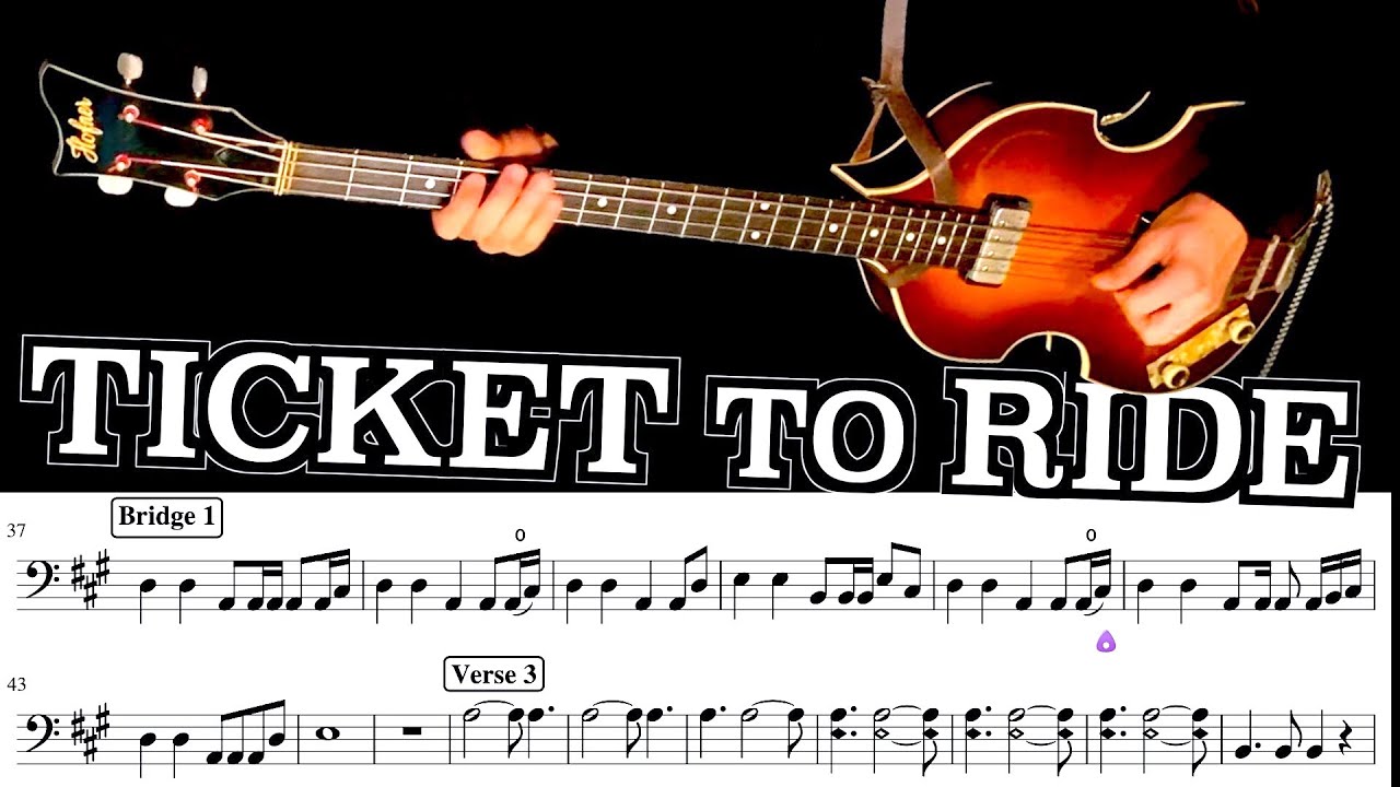 Ticket To Ride | Bass Cover | Isolated w/ Transcription
