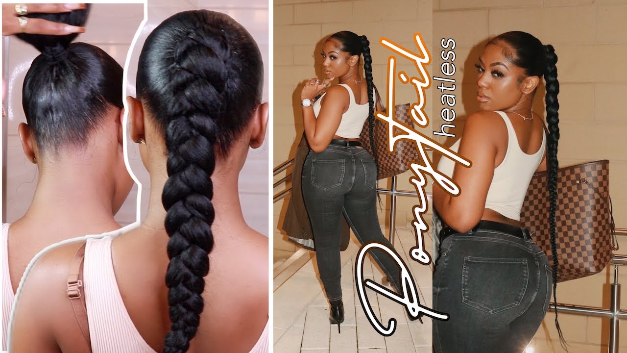Sleek Braided Ponytail |Heatless Extended Braid Tutorial!