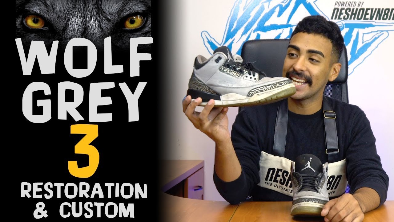 Vick Almighty Wolf Grey Jordan 3 Restoration and Custom | Reshoevn8r
