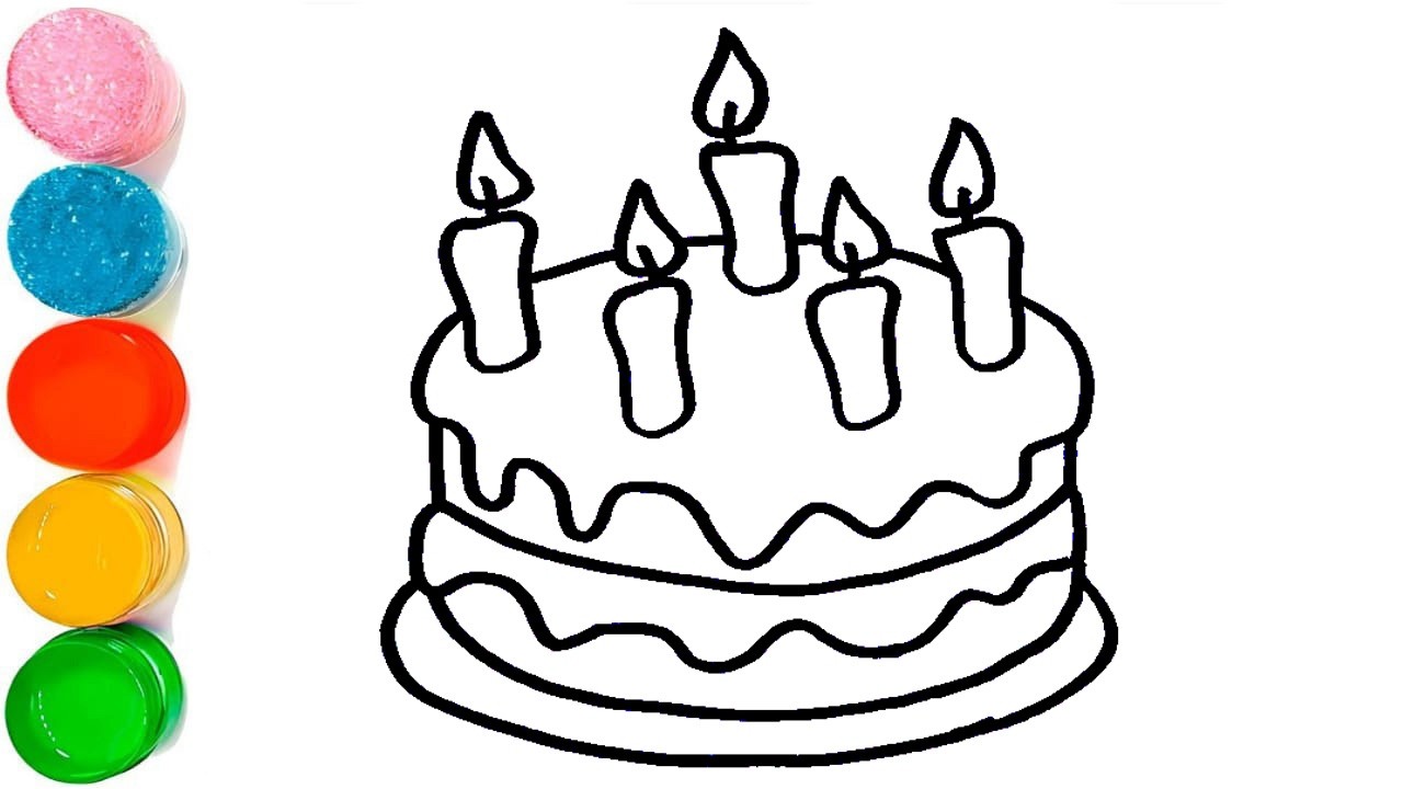 How To Draw A Birthday Cake Step By Step 🎂 Birthday Cake Drawing Easy