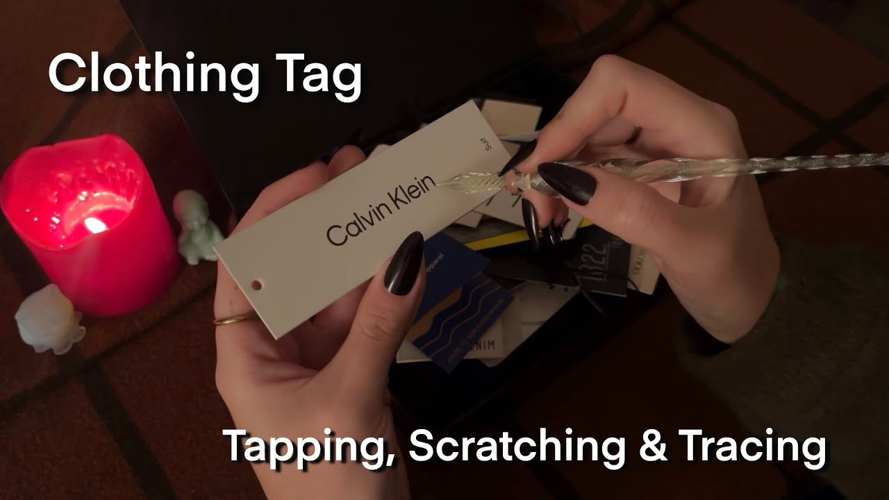 ASMR Clothing Tag Tapping, Scratching & Tracing! No Talking 