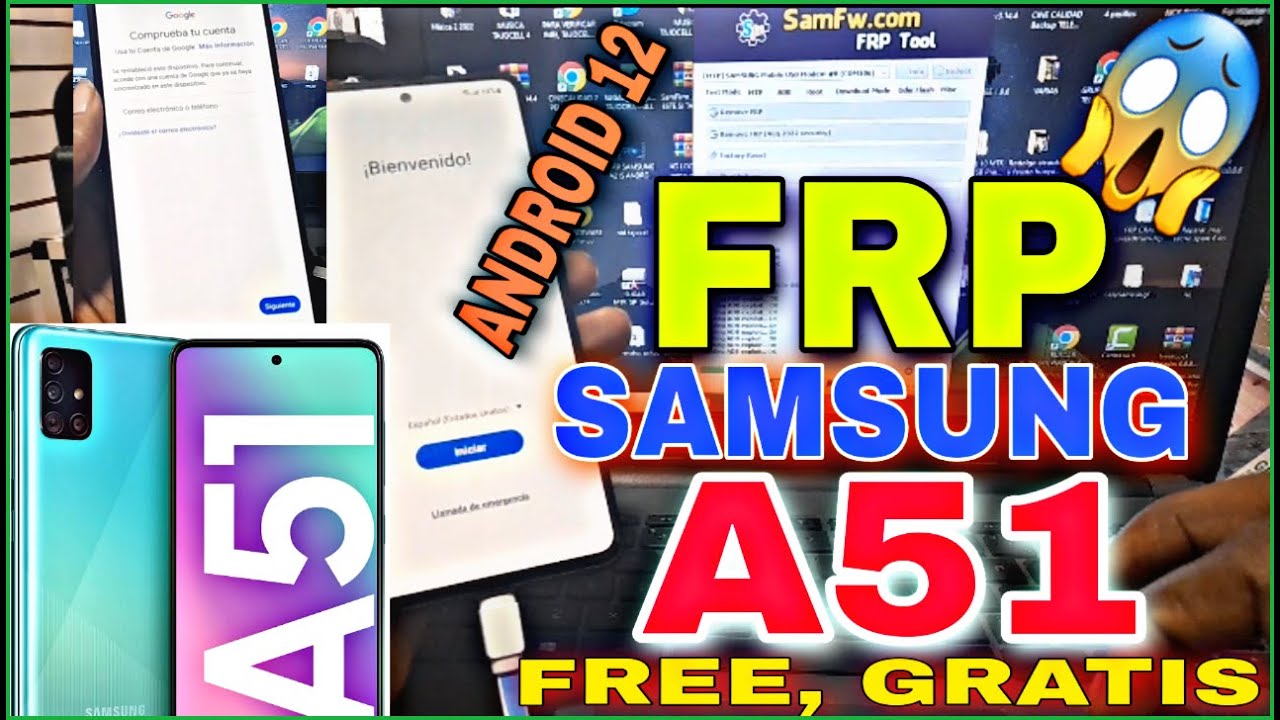 Frp A51 Nueva Seguridad Android 12, Quitar Cuenta De Google Samsung Galaxy A51