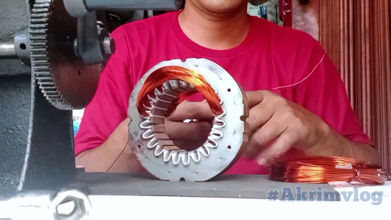 GULUNG SPUL POMPA AIR SHIMIZU PS 135 . MENGUNAKAN KAWAT EMAIL TEMBAGA. 