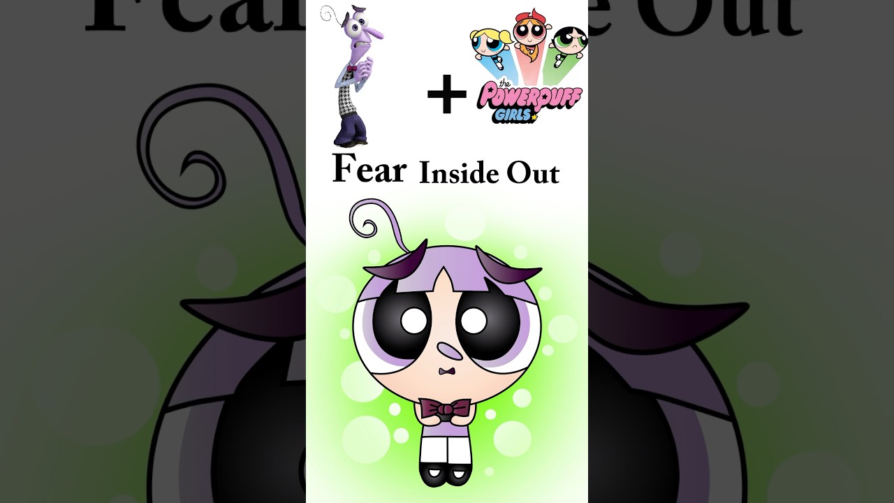 Drawing Fear in Powerpuff Girl Style! #Fear #InsideOut #FanArt #Pixar #Emotions #digitalart