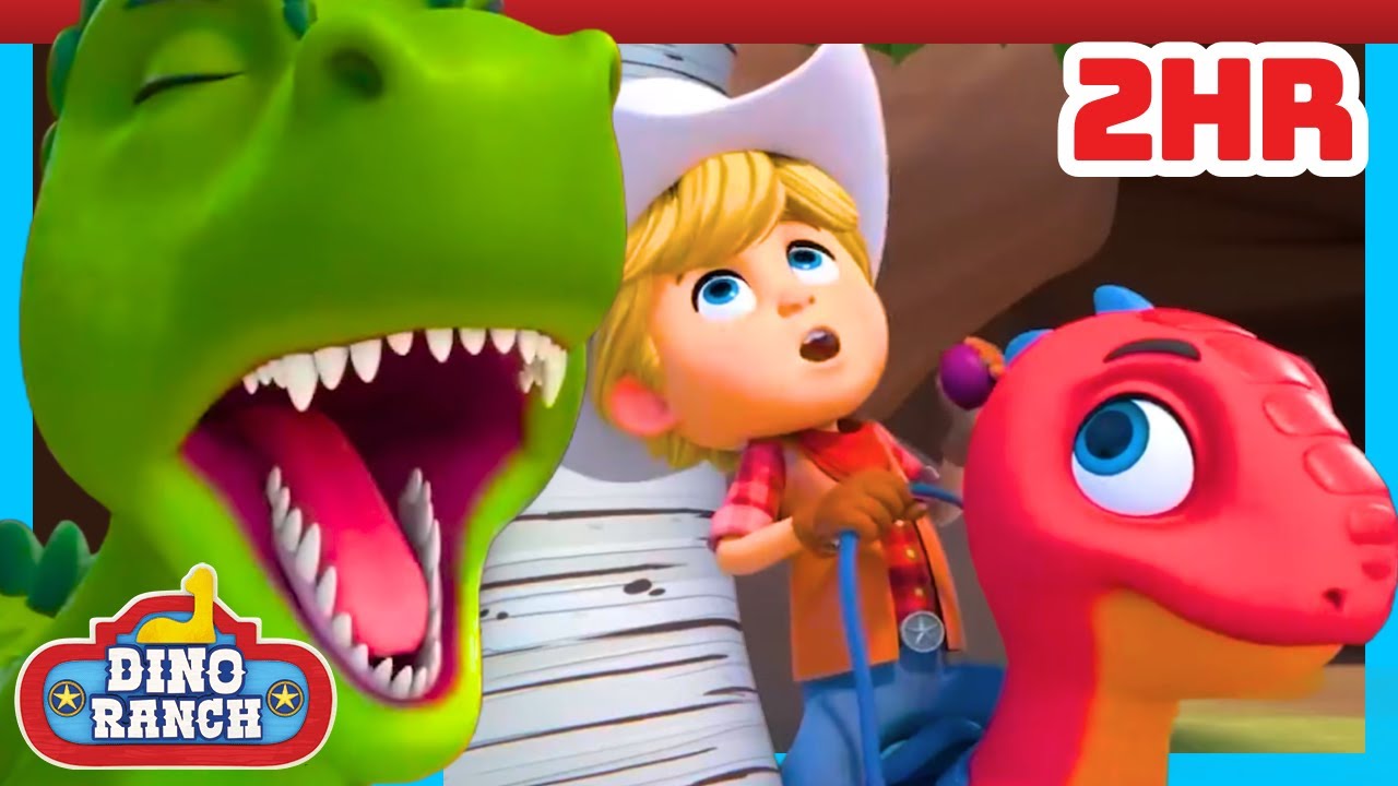 Luring a T-Rex Away and Rescuing Baby Dinos! 🦖| Dino Ranch | Cartoons For Kids