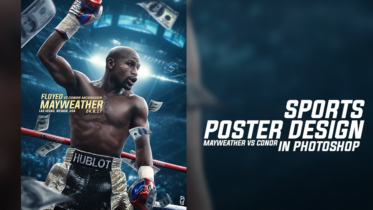 Photoshop Tutorial- Sports Poster Design In Photoshop | Blending Tutorial || Floyd  vs Conor