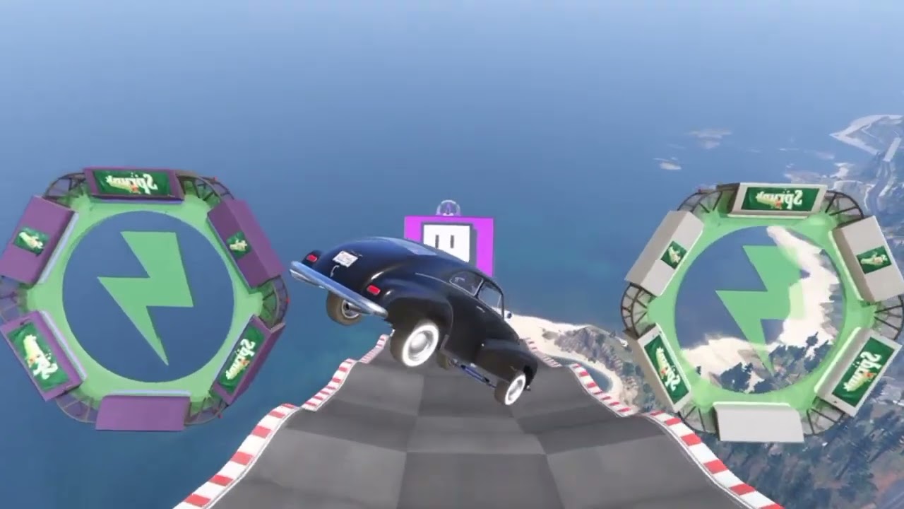 UNBELIEVABLE Car Jump! 🚗💨 GTA 5 Mega Ramp #shorts #gta5 #stunt 