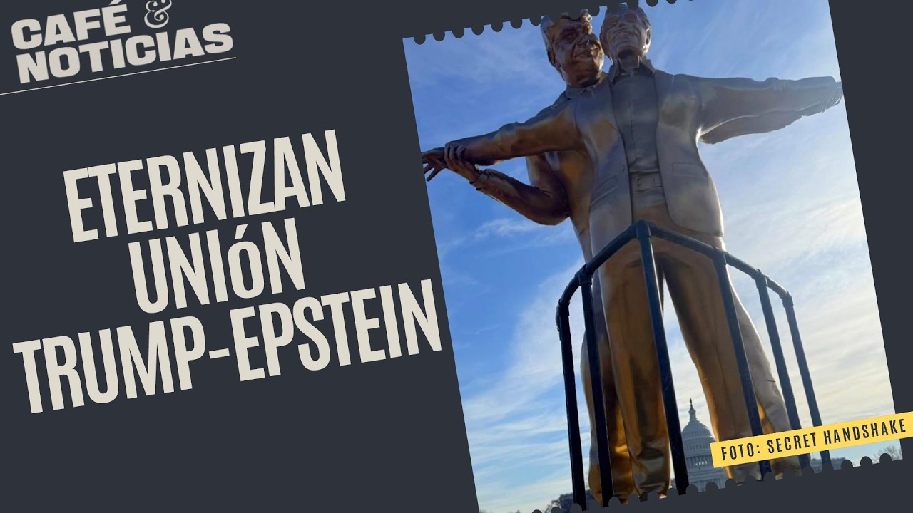 #Análisis ¬ Estatua de Trump y Epstein imitando escena de Titanic es colocada cerca del Capitolio