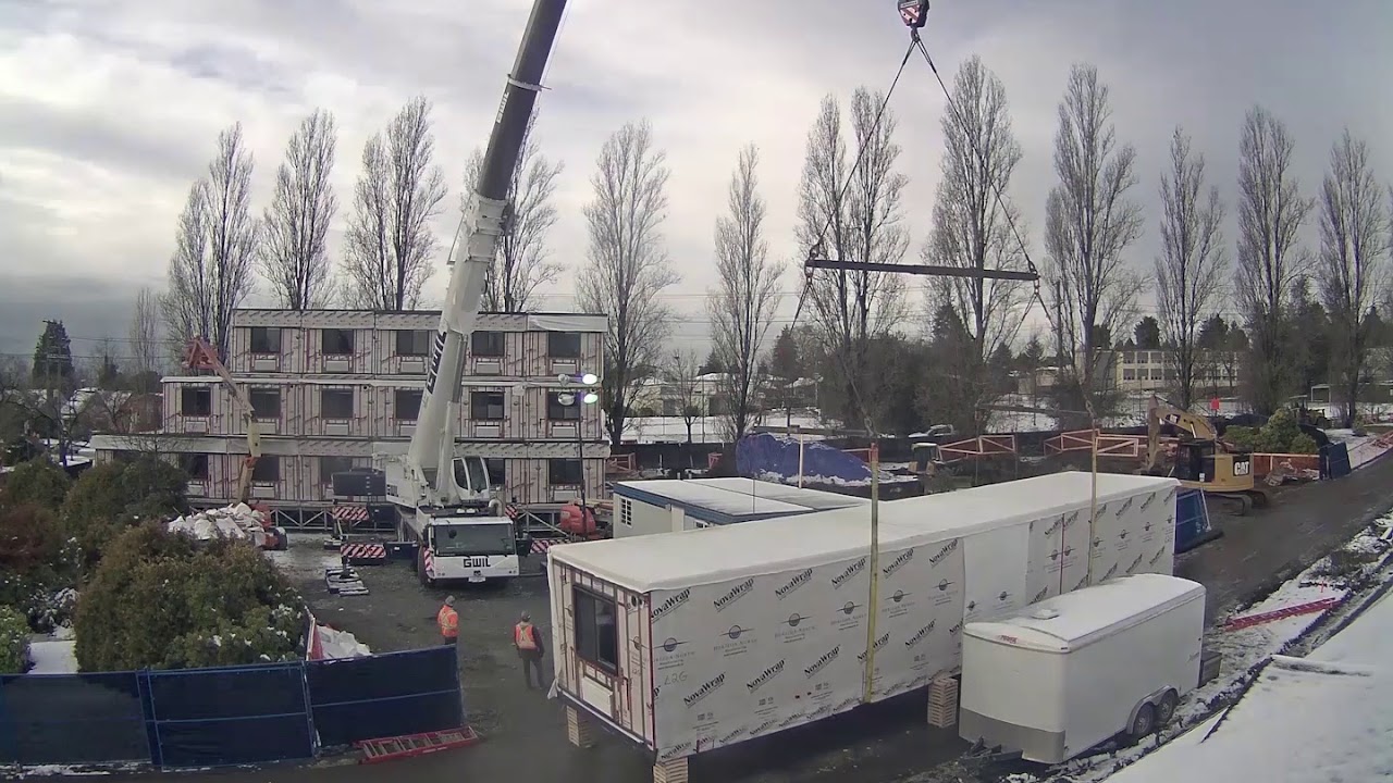 Timelapse:  Modular Housing Installation at Pearson-Dogwood