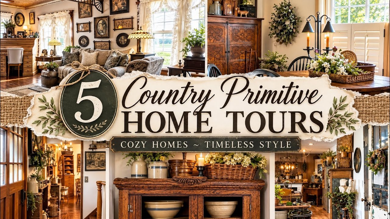 5 Cozy COUNTRY Antique PRIMITIVE Home TOURS - Spring 2024