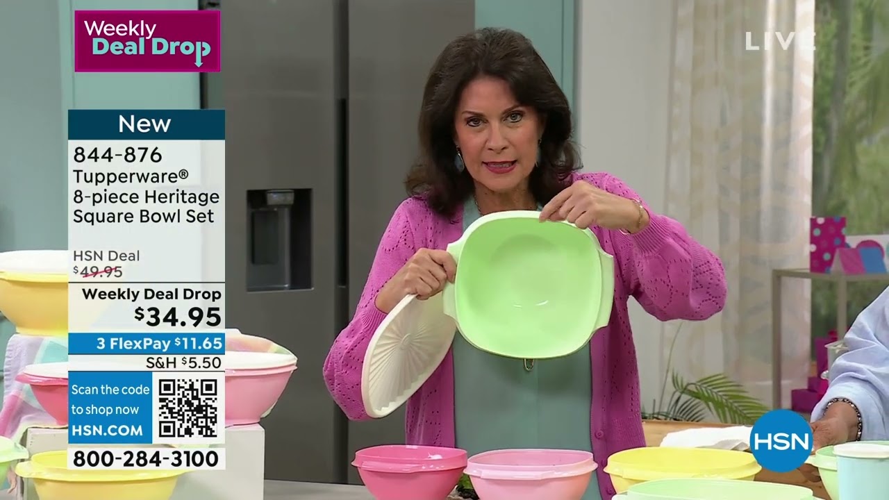 Tupperware 8piece Heritage Square Bowl Set